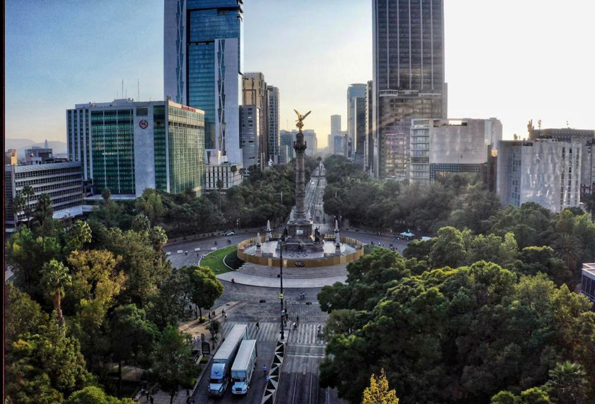 Vista aérea de Paseo de la Reforma, Ciudad de México